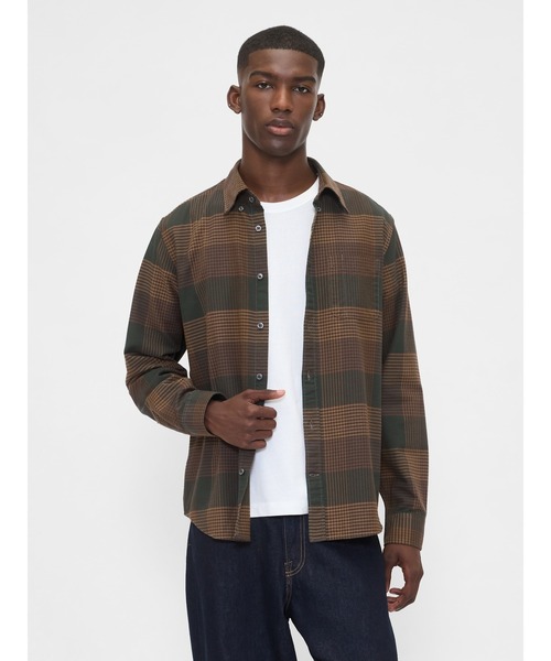 GAP(ギャップ)の「オックスフォードチェックシャツ(シャツ/ブラウス・メンズ・ブラウン/ブルー/ブラウン系その他・XS/S/M/L/XL)」の8枚目の写真