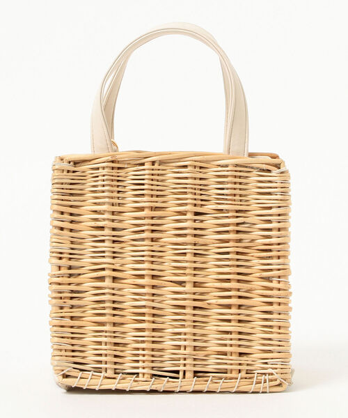 Ray BEAMS（レイビームス）の「Ray BEAMS / 柳 カゴバッグ（トートバッグ・レディース・ブラック/オフホワイト・ONE SIZE）」の8枚目の写真