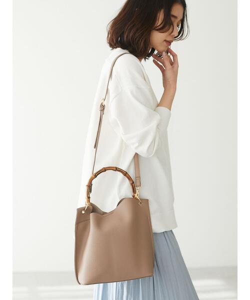 Green　Parks（グリーンパークス）の「・cache cache バンブーショルダーバッグ＊（ショルダーバッグ・レディース・ベージュ/アイボリー/ラベンダー・FREE）」の6枚目の写真