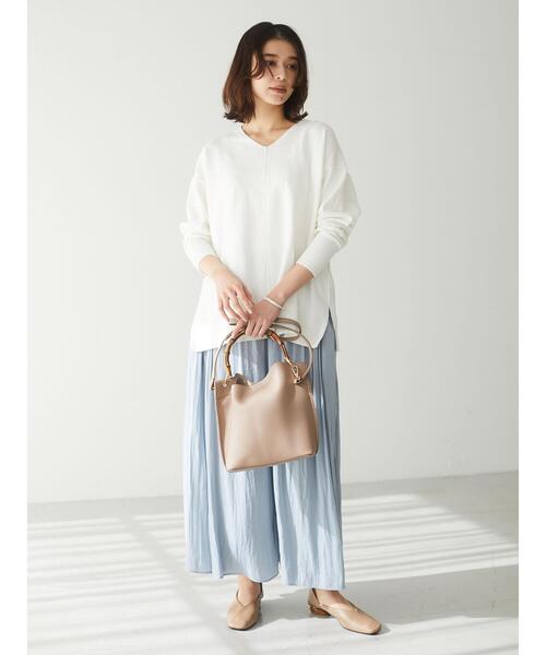 Green　Parks（グリーンパークス）の「・cache cache バンブーショルダーバッグ＊（ショルダーバッグ・レディース・ベージュ/アイボリー/ラベンダー・FREE）」の8枚目の写真