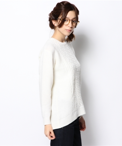 LE JUN(ルジュン)の「ケーブル柄クルーPO(ニット/セーター・レディース・グレー/ホワイト/ブルー・SMALL/MEDIUM/LARGE)」の6枚目の写真