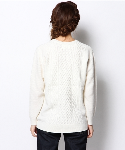 LE JUN(ルジュン)の「ケーブル柄クルーPO(ニット/セーター・レディース・グレー/ホワイト/ブルー・SMALL/MEDIUM/LARGE)」の7枚目の写真