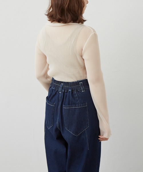 MERLOT（メルロー）の「シアープリーツハイネックメローTOPS（Tシャツ/カットソー・レディース・アイボリー/パープル/ライトグレー・FREE）」の6枚目の写真