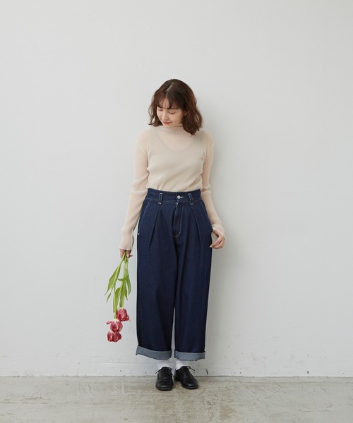 MERLOT（メルロー）の「シアープリーツハイネックメローTOPS（Tシャツ/カットソー・レディース・アイボリー/パープル/ライトグレー・FREE）」の8枚目の写真