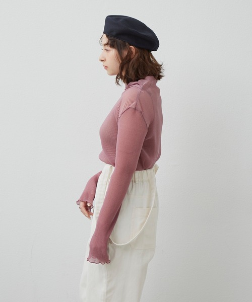 MERLOT（メルロー）の「シアープリーツハイネックメローTOPS（Tシャツ/カットソー・レディース・アイボリー/パープル/ライトグレー・FREE）」の14枚目の写真