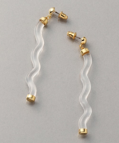 HARE（ハレ）の「クリアウェーブピアス(HARE)（ピアス（両耳用）・レディース・シルバー/ゴールド/ブルー/ブラック・FREE）」の8枚目の写真