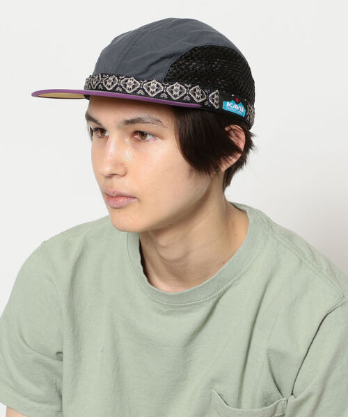 CAL O LINE（キャルオーライン）の「CAL O LINE × KAVU/キャルオーライン×カブ―　vented strap cap ベンテッドストラップキャップ（キャップ・メンズ・ブラック/ネイビー・FREE）」の9枚目の写真