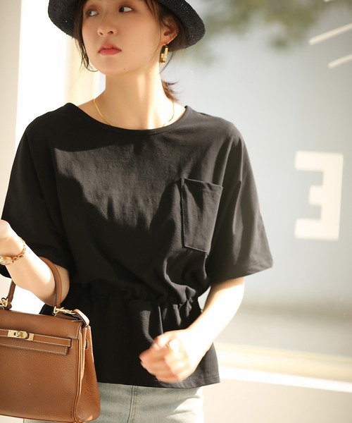 SAISON DE PAPILLON(セゾンドパピヨン)の「2Wayキモノスリーブ変形Tシャツ(Tシャツ/カットソー・レディース・ホワイト/カーキ/ベージュ/ブラック・L/M/S)」の5枚目の写真