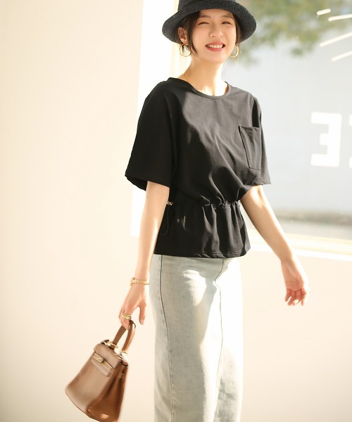 SAISON DE PAPILLON(セゾンドパピヨン)の「2Wayキモノスリーブ変形Tシャツ(Tシャツ/カットソー・レディース・ホワイト/カーキ/ベージュ/ブラック・L/M/S)」の17枚目の写真