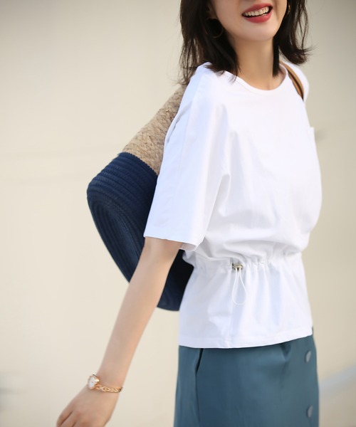 SAISON DE PAPILLON(セゾンドパピヨン)の「2Wayキモノスリーブ変形Tシャツ(Tシャツ/カットソー・レディース・ホワイト/カーキ/ベージュ/ブラック・L/M/S)」の22枚目の写真