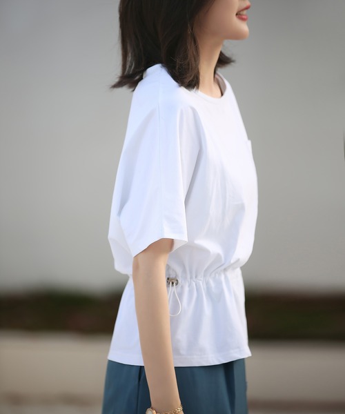 SAISON DE PAPILLON(セゾンドパピヨン)の「2Wayキモノスリーブ変形Tシャツ(Tシャツ/カットソー・レディース・ホワイト/カーキ/ベージュ/ブラック・L/M/S)」の10枚目の写真