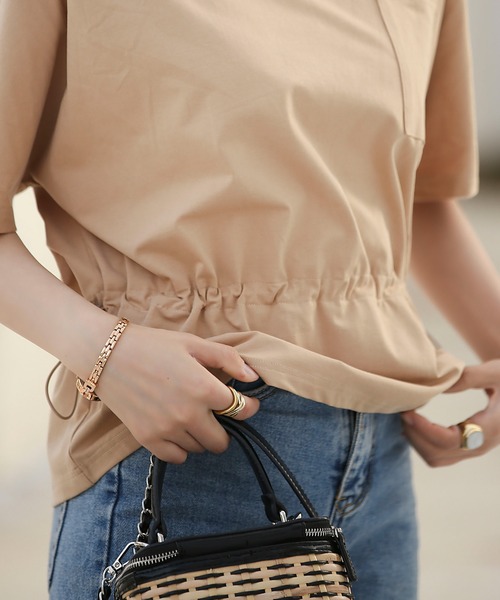 SAISON DE PAPILLON(セゾンドパピヨン)の「2Wayキモノスリーブ変形Tシャツ(Tシャツ/カットソー・レディース・ホワイト/カーキ/ベージュ/ブラック・L/M/S)」の7枚目の写真