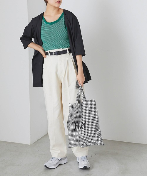 forksy.(フォルクシー)の「【forksy.】細リブボーダー配色パイピングタンクトップ(タンクトップ・レディース・パープル/ブラウン/イエロー/オレンジ/ライトブラウン/ブルー/マスタード/ブラック/グリーン・FREE)」の21枚目の写真