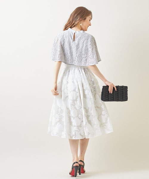 tocco closet(トッコ クローゼット)の「オーガンジージャガードタックフレアスカート≪tocco closet luxe≫(スカート・レディース・オフホワイト/ブラック/ネイビー・M)」の19枚目の写真