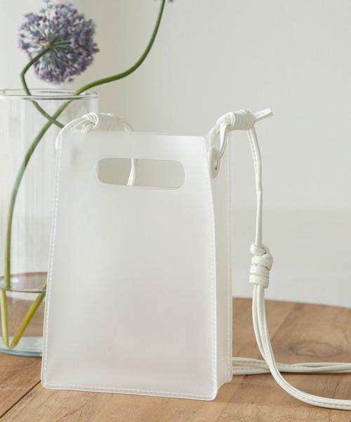 rectangle（レクタングル）の「クリアスクエアショルダーバッグ（ショルダーバッグ・レディース・ホワイト/ピンク・FREE）」の2枚目の写真