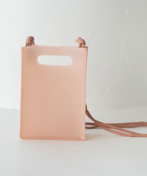 rectangle（レクタングル）の「クリアスクエアショルダーバッグ（ショルダーバッグ・レディース・ホワイト/ピンク・FREE）」の4枚目の写真