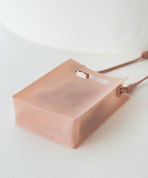 rectangle（レクタングル）の「クリアスクエアショルダーバッグ（ショルダーバッグ・レディース・ホワイト/ピンク・FREE）」の3枚目の写真