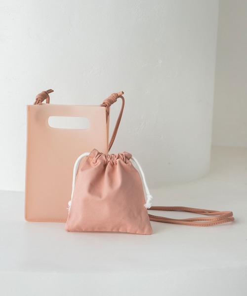 rectangle（レクタングル）の「クリアスクエアショルダーバッグ（ショルダーバッグ・レディース・ホワイト/ピンク・FREE）」の8枚目の写真