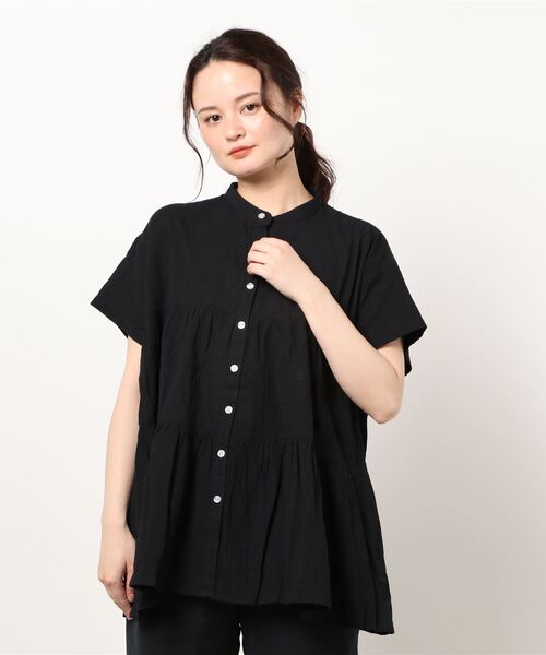 Lugnoncure（ルノンキュール）の「シアーティアードブラウス（シャツ/ブラウス・レディース・オフホワイト/ブラック/カーキ・ﾌﾘ-）」の2枚目の写真