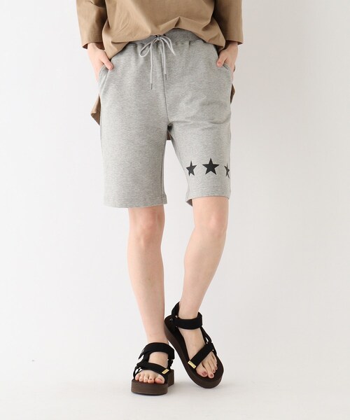 BASECONTROL(ベースコントロール)の「◆使える新定番 抗菌防臭ストレッチ裏毛 スタープリントショートパンツ(その他パンツ・レディース・グレー/ブラック/ネイビー・01/02/03)」の1枚目の写真