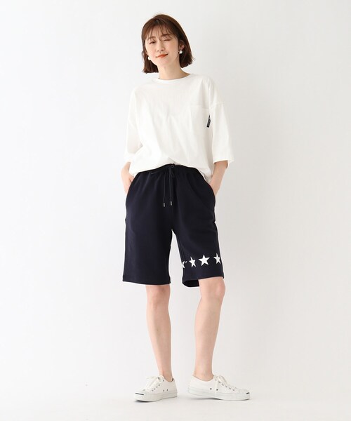 BASECONTROL(ベースコントロール)の「◆使える新定番 抗菌防臭ストレッチ裏毛 スタープリントショートパンツ(その他パンツ・レディース・グレー/ブラック/ネイビー・01/02/03)」の7枚目の写真