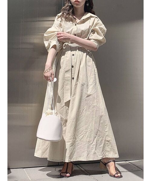 dazzlin（ダズリン）の「ステッチアートハーフスリーブワンピース（ワンピース・レディース・アイボリー/ネイビー/ブラウン・FREE）」の4枚目の写真