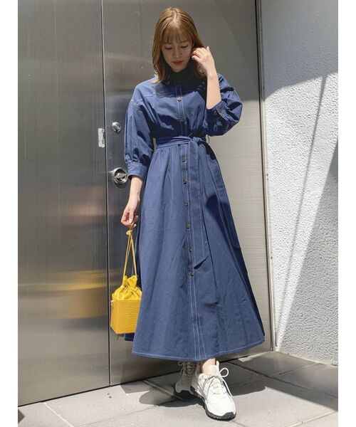 dazzlin（ダズリン）の「ステッチアートハーフスリーブワンピース（ワンピース・レディース・アイボリー/ネイビー/ブラウン・FREE）」の20枚目の写真