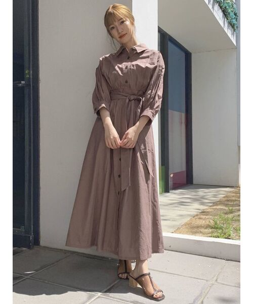 dazzlin（ダズリン）の「ステッチアートハーフスリーブワンピース（ワンピース・レディース・アイボリー/ネイビー/ブラウン・FREE）」の9枚目の写真