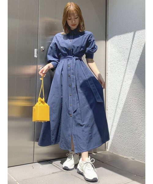 dazzlin（ダズリン）の「ステッチアートハーフスリーブワンピース（ワンピース・レディース・アイボリー/ネイビー/ブラウン・FREE）」の14枚目の写真