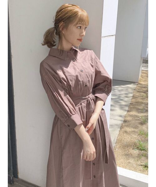 dazzlin（ダズリン）の「ステッチアートハーフスリーブワンピース（ワンピース・レディース・アイボリー/ネイビー/ブラウン・FREE）」の10枚目の写真