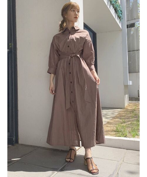 dazzlin（ダズリン）の「ステッチアートハーフスリーブワンピース（ワンピース・レディース・アイボリー/ネイビー/ブラウン・FREE）」の7枚目の写真