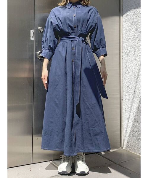 dazzlin（ダズリン）の「ステッチアートハーフスリーブワンピース（ワンピース・レディース・アイボリー/ネイビー/ブラウン・FREE）」の11枚目の写真