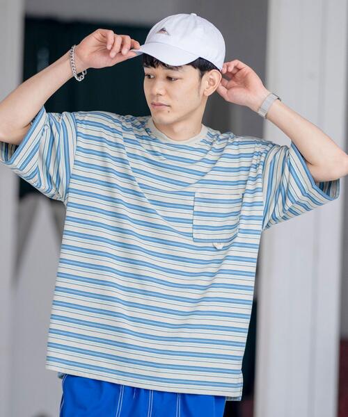 coen（コーエン）の「TCマルチボーダーTシャツ（Tシャツ/カットソー・メンズ・ベージュ/ネイビー・X-LARGE/LARGE/MEDIUM/SMALL）」の12枚目の写真