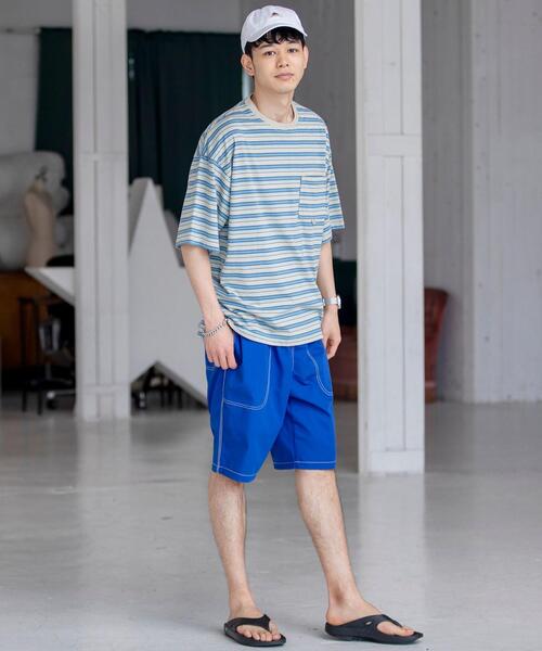 coen（コーエン）の「TCマルチボーダーTシャツ（Tシャツ/カットソー・メンズ・ベージュ/ネイビー・X-LARGE/LARGE/MEDIUM/SMALL）」の14枚目の写真