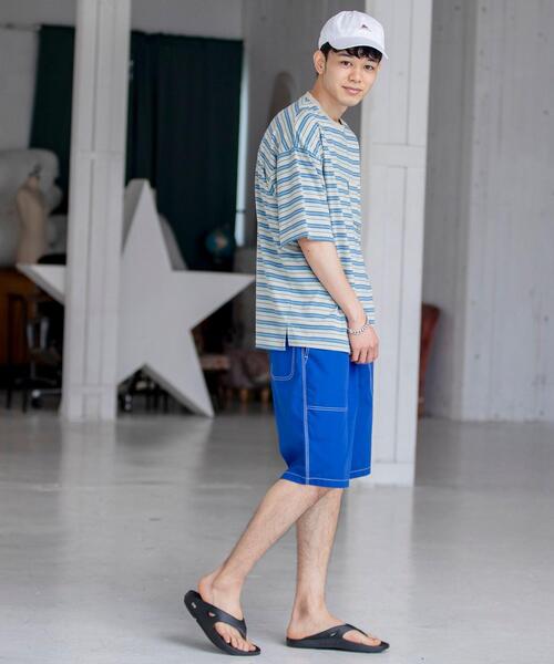 coen（コーエン）の「TCマルチボーダーTシャツ（Tシャツ/カットソー・メンズ・ベージュ/ネイビー・X-LARGE/LARGE/MEDIUM/SMALL）」の15枚目の写真