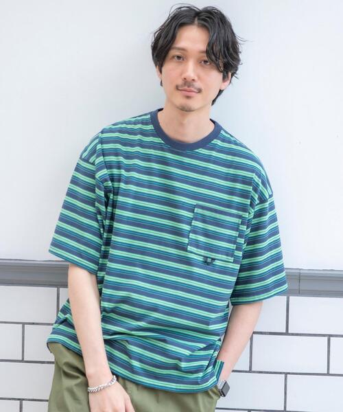 coen（コーエン）の「TCマルチボーダーTシャツ（Tシャツ/カットソー・メンズ・ベージュ/ネイビー・X-LARGE/LARGE/MEDIUM/SMALL）」の7枚目の写真