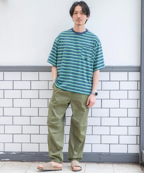 coen（コーエン）の「TCマルチボーダーTシャツ（Tシャツ/カットソー・メンズ・ベージュ/ネイビー・X-LARGE/LARGE/MEDIUM/SMALL）」の9枚目の写真