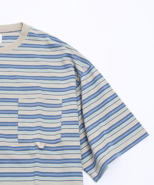 coen（コーエン）の「TCマルチボーダーTシャツ（Tシャツ/カットソー・メンズ・ベージュ/ネイビー・X-LARGE/LARGE/MEDIUM/SMALL）」の19枚目の写真