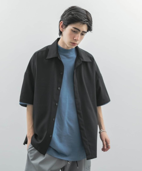 URBAN RESEARCH(アーバンリサーチ)の「URBAN RESEARCH iD LINEN LIKE SHORT-SLEEVE SHRITS(シャツ/ブラウス・メンズ・ブラック/カーキ/ブルー系その他・MEDIUM/LARGE)」の2枚目の写真