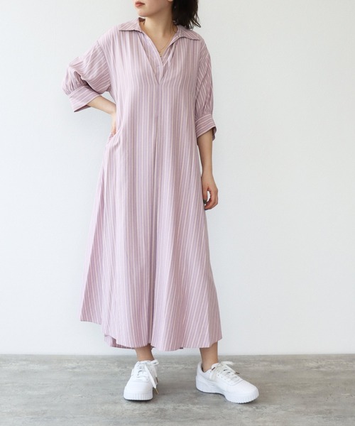 セール The ウエストベルト付きストライプ半袖シャツワンピース シャツワンピース Tite In ワンピース ドレス インザ The The Store ティテ ストア のファッション オフィシャル通販サイト