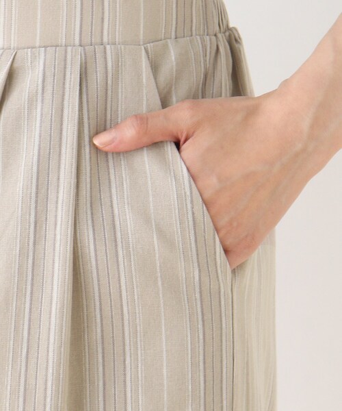 SHOO・LA・RUE（シューラルー）の「◆リネン風ストライプワイドパンツ（その他パンツ・レディース・ベージュ系その他2/ダークブラウン系2・00）」の7枚目の写真