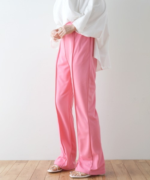 Futier land（フューティアランド）の「ポンチカラーフレアパンツ（スラックス・レディース・グリーン/ブルー/パープル/ピンク/レッド/ブラック・FREE）」の22枚目の写真