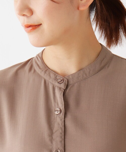 SHOO・LA・RUE（シューラルー）の「◆バンドカラーティアードブラウス（シャツ/ブラウス・レディース・ブラック/ダークブラウン/オフホワイト・02/03/04）」の5枚目の写真