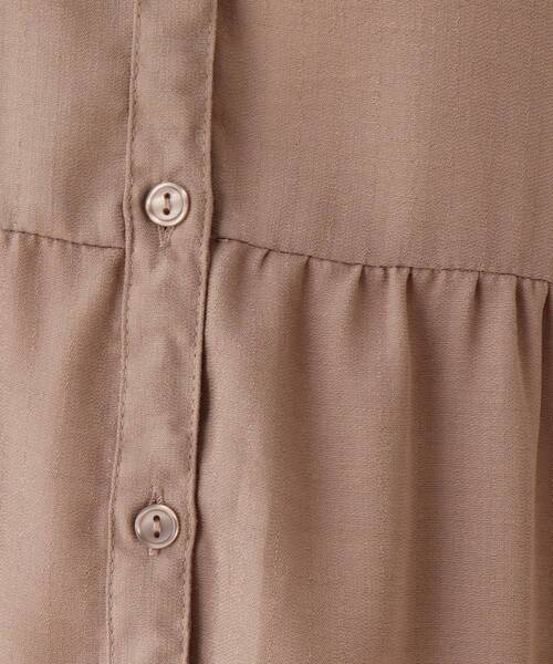 SHOO・LA・RUE（シューラルー）の「◆バンドカラーティアードブラウス（シャツ/ブラウス・レディース・ブラック/ダークブラウン/オフホワイト・02/03/04）」の7枚目の写真