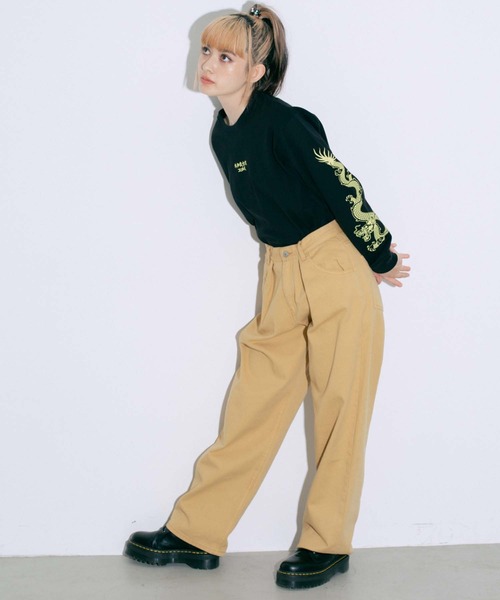 X-girl（エックスガール）の「CHINESE DRAGON L/S TEE（Tシャツ/カットソー・レディース・ブラック/ホワイト/ライトブルー・M/L/S/XL）」の16枚目の写真