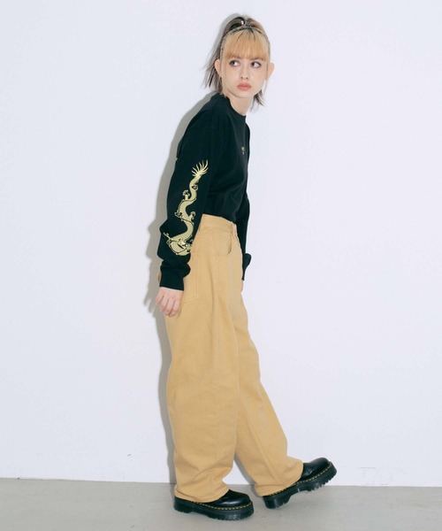 X-girl（エックスガール）の「CHINESE DRAGON L/S TEE（Tシャツ