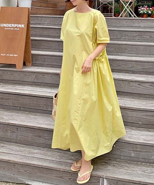 セール ポケットギャザー Aラインフレア マキシ丈ワンピース ワンピース A Lot Of Love ア ロット オブ ラブ のファッション通販 Zozotown