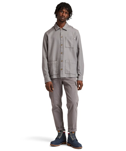 Timberland（ティンバーランド）の「メンズ 長袖 ユーティリティ オーバーシャツ（シャツ/ブラウス・メンズ・グレー/ダークカーキ・X-LARGE/SMALL/LARGE/MEDIUM/XX-LARGE）」の6枚目の写真