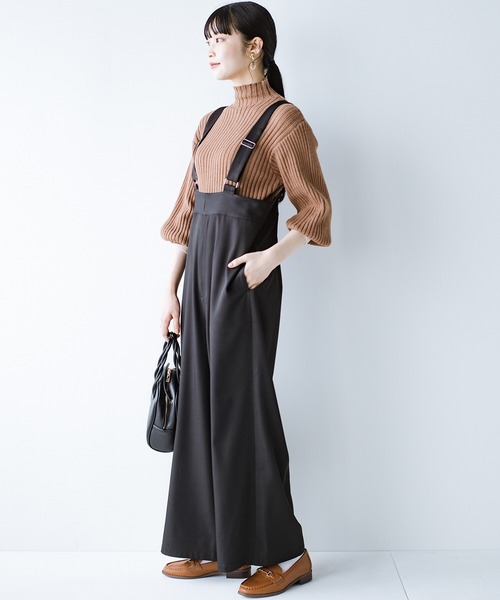 haco!(ハコ)の「楽したいけどちゃんとしたい!Tシャツにもニットにも似合うからずっと使えて嬉しい大人のサロペットパンツ(サロペット/オーバーオール・レディース・ブラック/カーキ・SMALL/MEDIUM/LARGE/X-LARGE)」の10枚目の写真