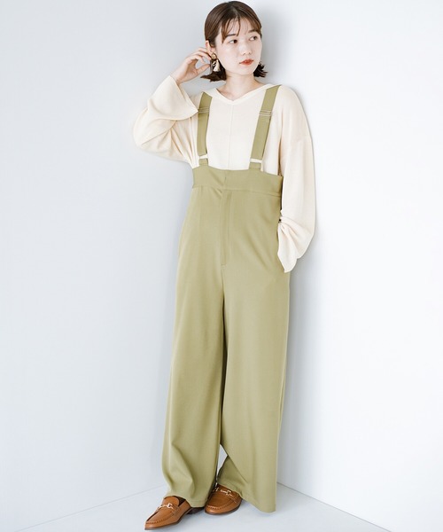 haco!(ハコ)の「楽したいけどちゃんとしたい!Tシャツにもニットにも似合うからずっと使えて嬉しい大人のサロペットパンツ(サロペット/オーバーオール・レディース・ブラック/カーキ・SMALL/MEDIUM/LARGE/X-LARGE)」の6枚目の写真